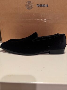 Stacy Adams Black Velvet Slip-On Dress Loafers